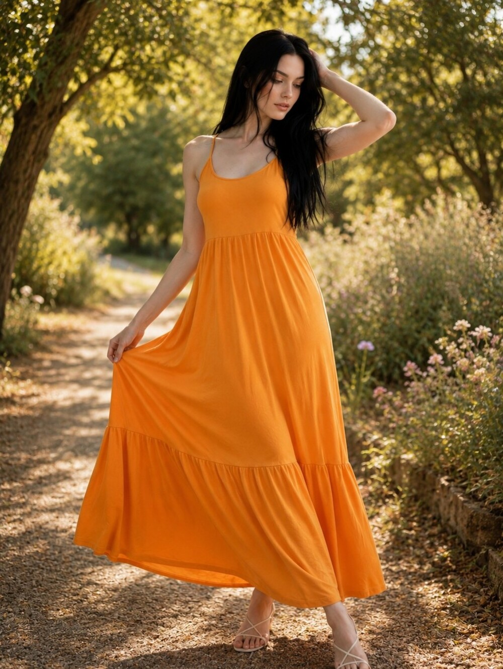 Asos Orange Peplum Hem Maxi Dress 4 Dopamine Dressing Bright Summer